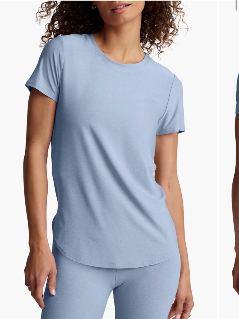 New beyond yoga XS tee shirt High-Low Tunic Tee in blue